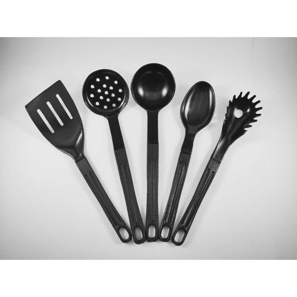 Talher Plástico Nylon Antiaderente Concha Espátula Colher Pegador Escumadeira