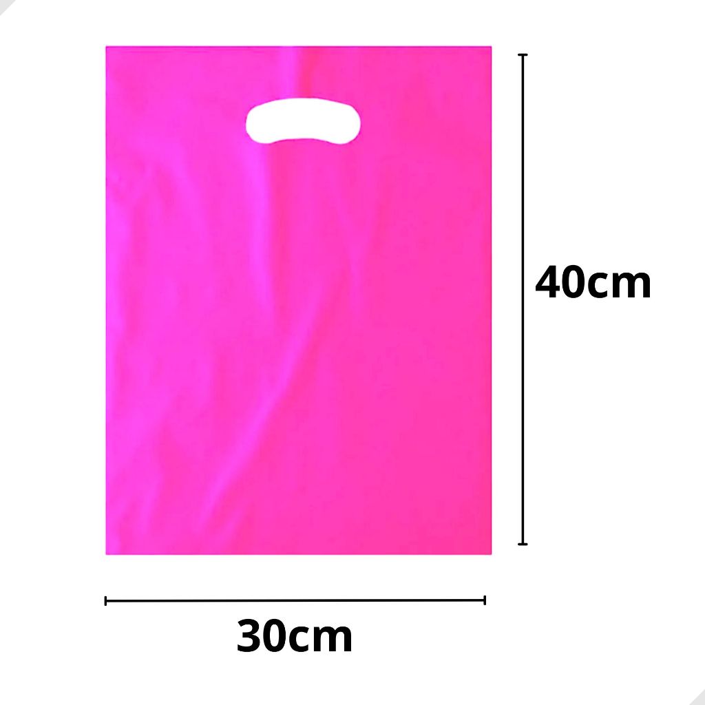 Sacola Plástica Boca de Palhaço 30x40 Rosa Kit 100 em Oferta na Shopee
