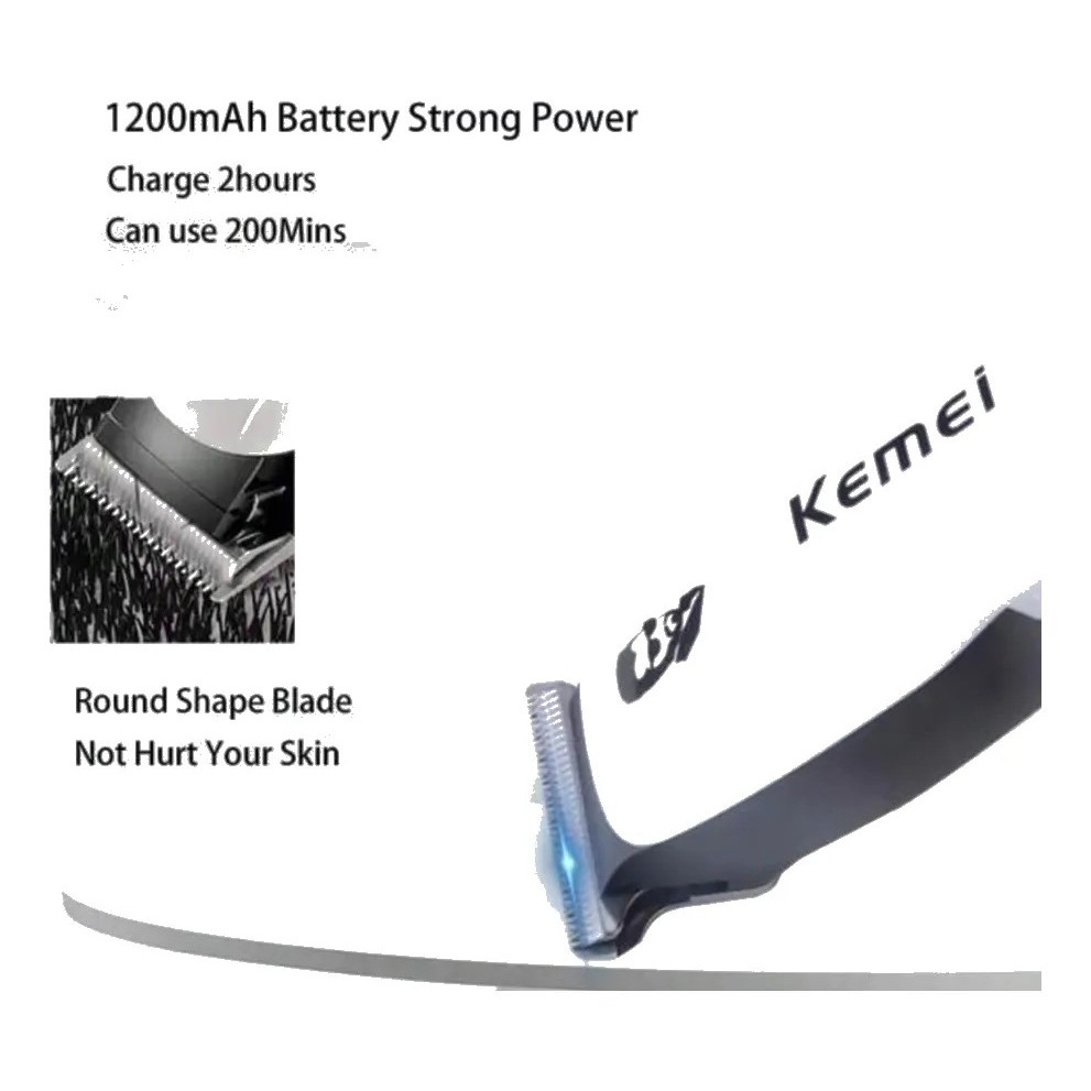 Máquina de Acabamento e Barbeador Kemei KM- PG232 Corte de Cabelo 5W Bivolt 1200 MAH · foto 2