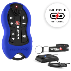 Controle Longa Distância Recarregável Stetsom Alcance Control SX2 Ultra 8 Funções 500 Metros Azul