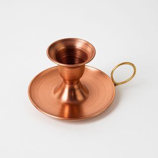Castiçal Modelo Prato em Cobre