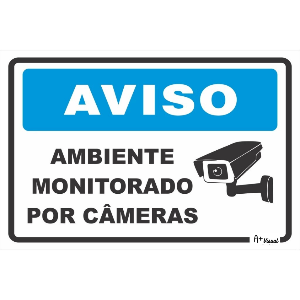 Placa de Sinalização - Aviso - Ambiente Monitorado por Câmeras em Oferta na Shopee