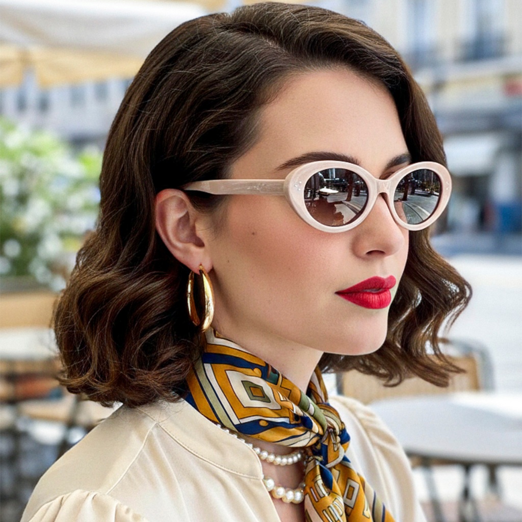 Óculos de Sol Feminino Oval Vintage ILOOK Estilo Urbano Preto Visual Autêntico e Proteção UV400 em Oferta na Shopee