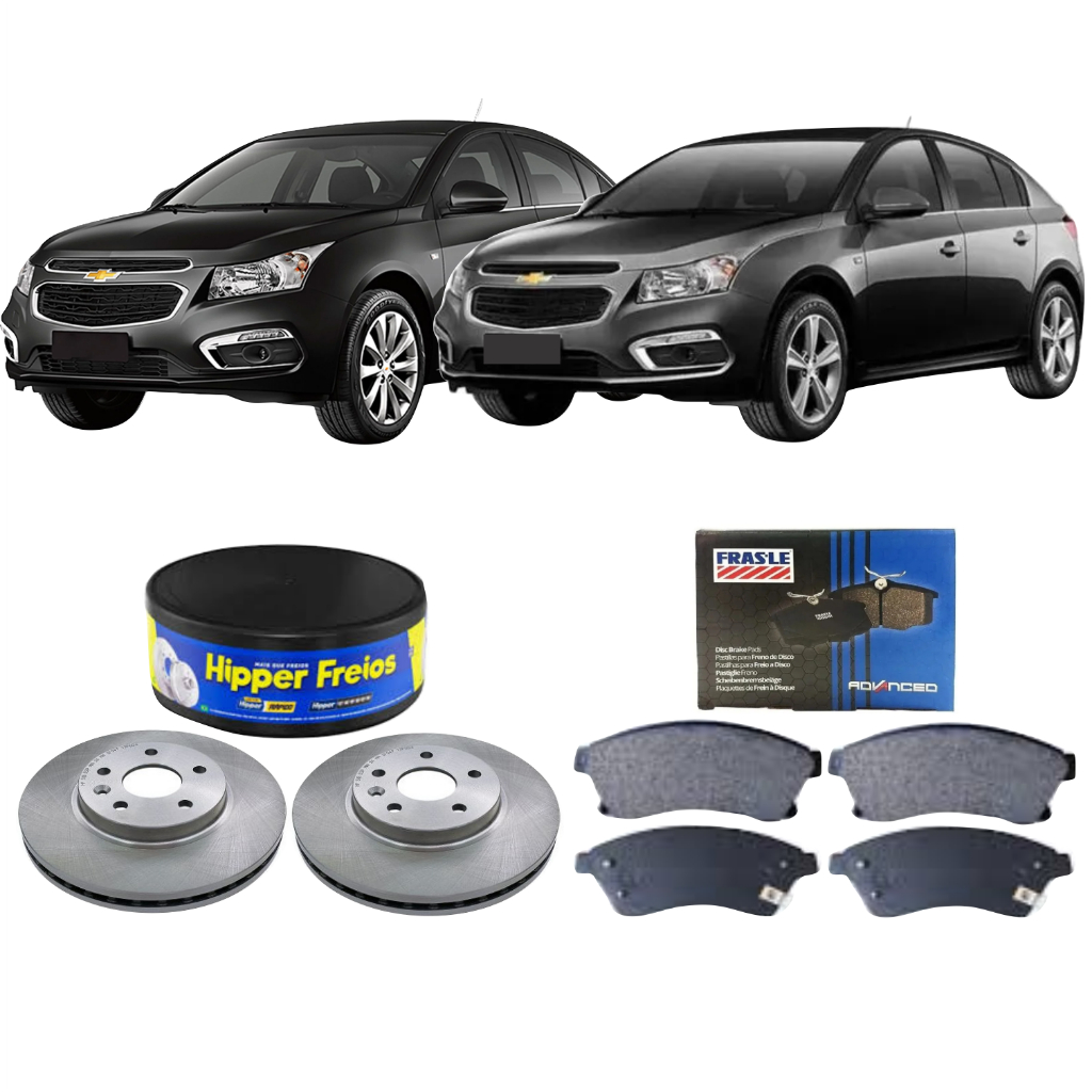 Kit Disco De Freio + Pastilha Dianteira Cruze 1.8 2012 A 2016 Hipper Freios Frasle