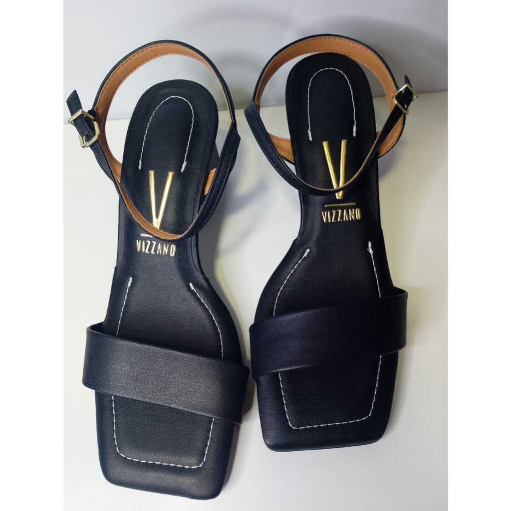 sandália vizzano preto tamanco feminino casual otima para trabalho dia adia ,confortável, elegante
