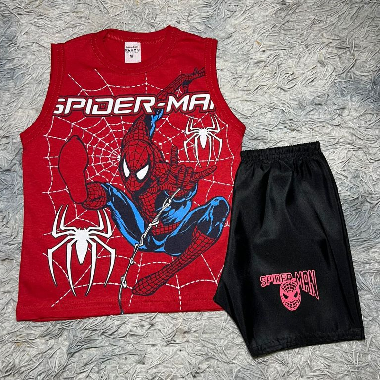 Conjunto Infantil Menino Fresquinho Regata e Short Aranha