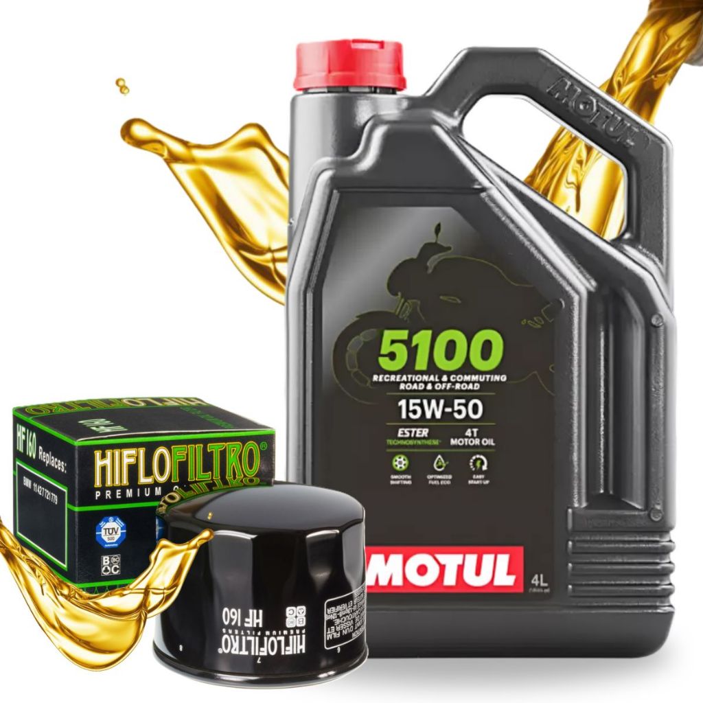Troca de Óleo P/ Bmw R1200 Gs / S100RR Motul 5100 15w50 + Filtro Hiflo