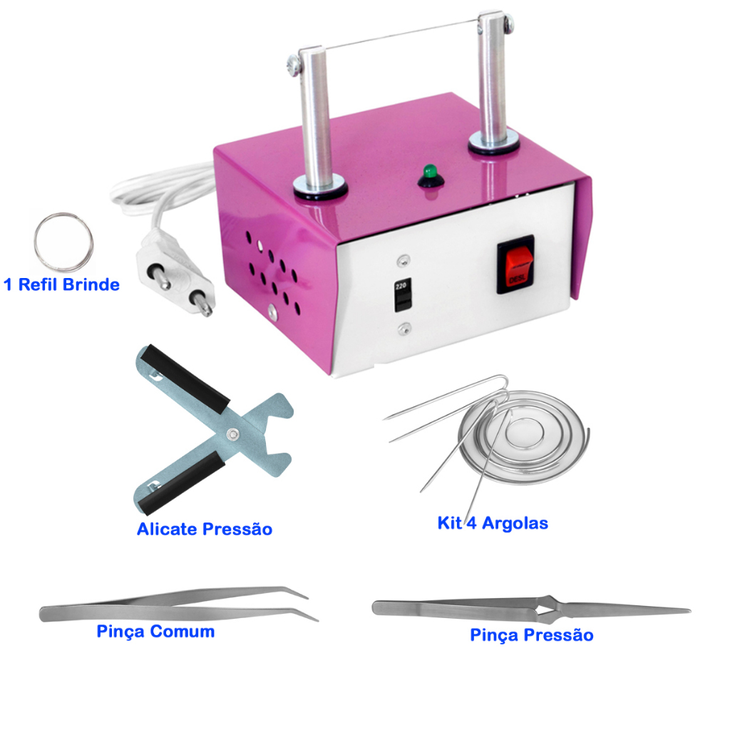 Máquina De Cortar Fita +alicate+ Argola +pinça Pressão K12
