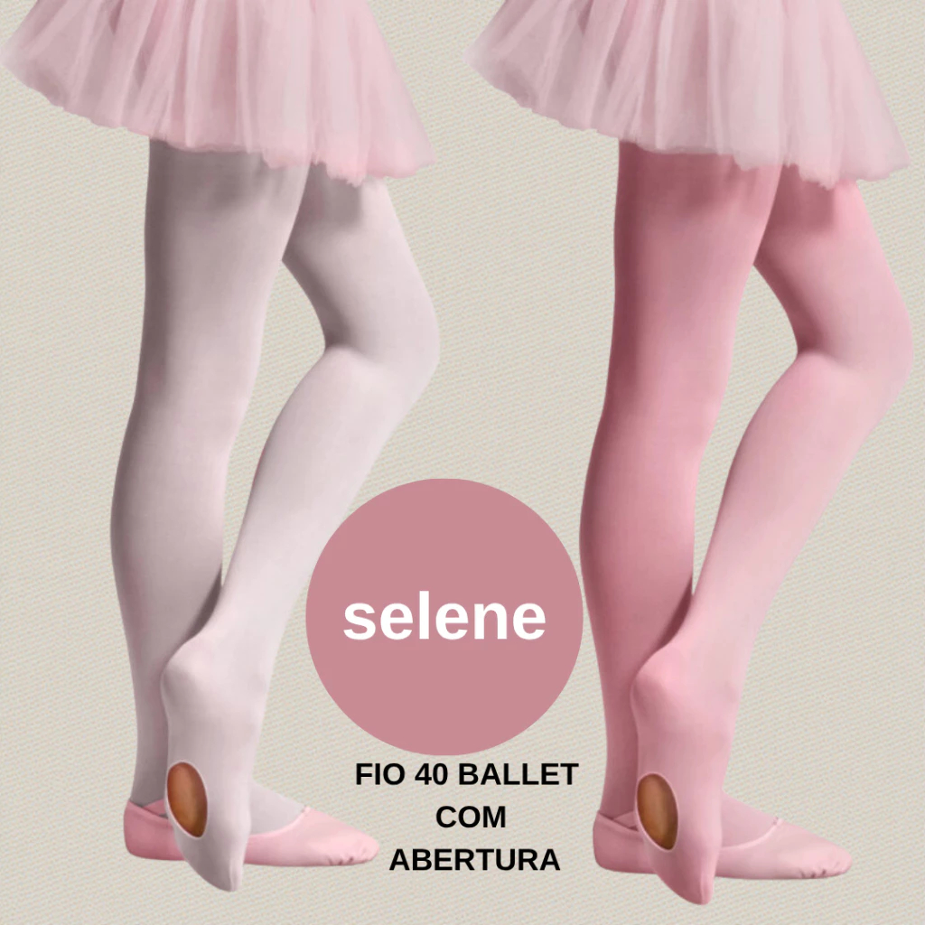 Meia Calça Ballet Infantil Selene com abertura Fio 40