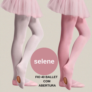 Meia Calça Ballet Infantil Selene com abertura Fio 40 em Oferta na Shopee