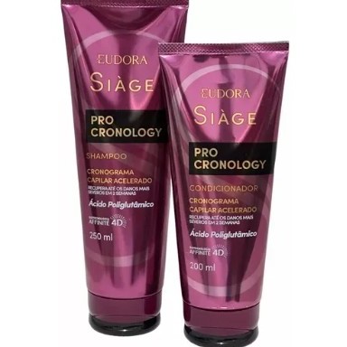 Kit Eudora Siàge Pro Cronology – Shampoo 250ml + Condicionador 200ml em Oferta na Shopee