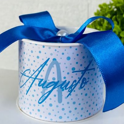 KIT Tubolata Personalizada 5x6 cm Bolinha Azul  Maternidade Lembrancinha Brinde festa infantil aniversário