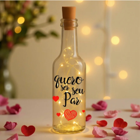 Garrafa de Vidro Long Neck com Rolha LED - Seu Par - 1 unidade - Rizzo em Oferta na Shopee