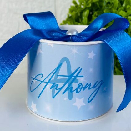 KIT Tubolata Personalizada 5x6 cm Estrela Azul Maternidade Lembrancinha Brinde festa infantil aniversário
