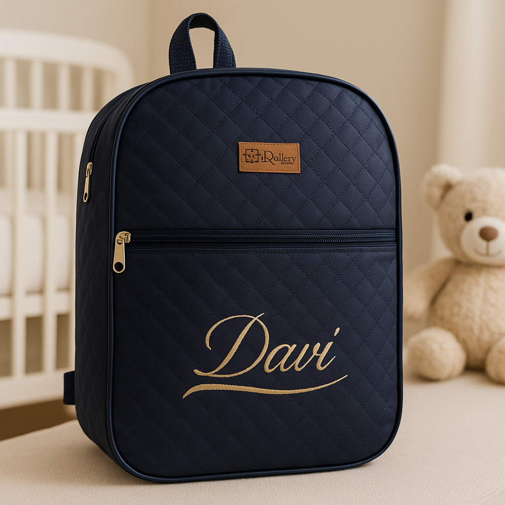 Mochila Maternidade Personalizada com Nome do Bebê Espaçosa