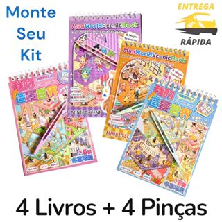 Caderno Adesivos 3d Cenários para montagem + Pinça - livro interativo para Montar e Decorar em Oferta na Shopee
