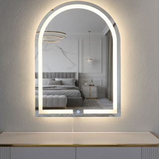 Espelho Oval com LED Touch 80x50cm Luz Fria e Quente Ideal para Penteadeira em Oferta na Shopee