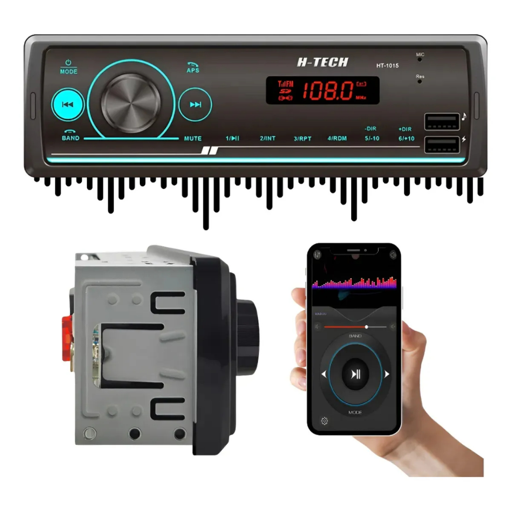 Rádio Automotivo Bluetooth Som Mp3 Player 1 Din Usb Sd Fm Auxiliar Seleção Por Pasta em Oferta na Shopee