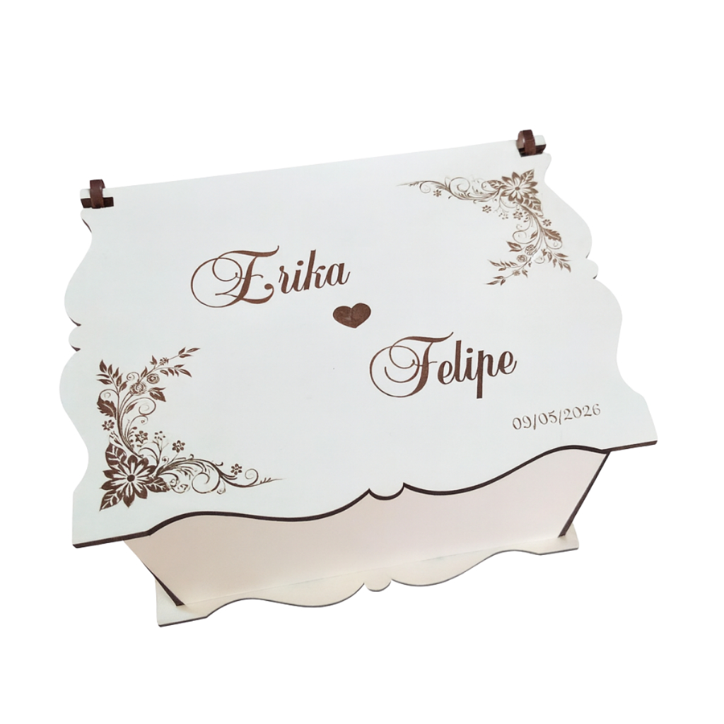 Kit Caixas Tamanho G Convite Luxo MDF Personalizada Casamento Corte a Laser Premium