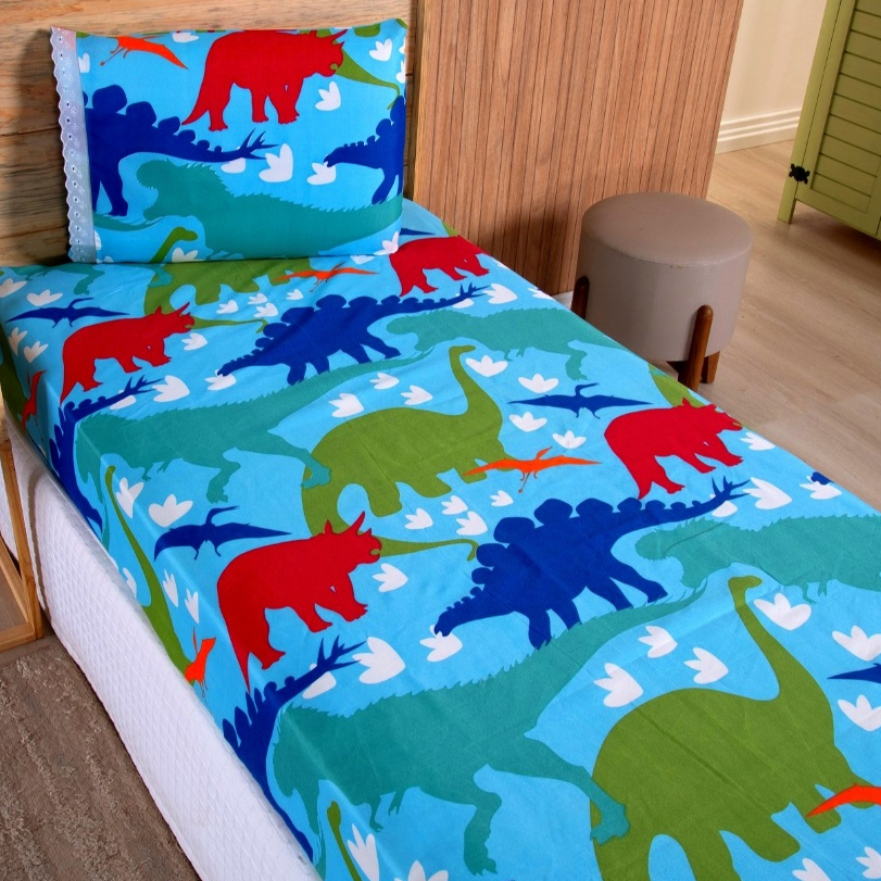 Jogo de Lençol Infantil 2 Peças Solteiro Estampado Menino Menina Crianças