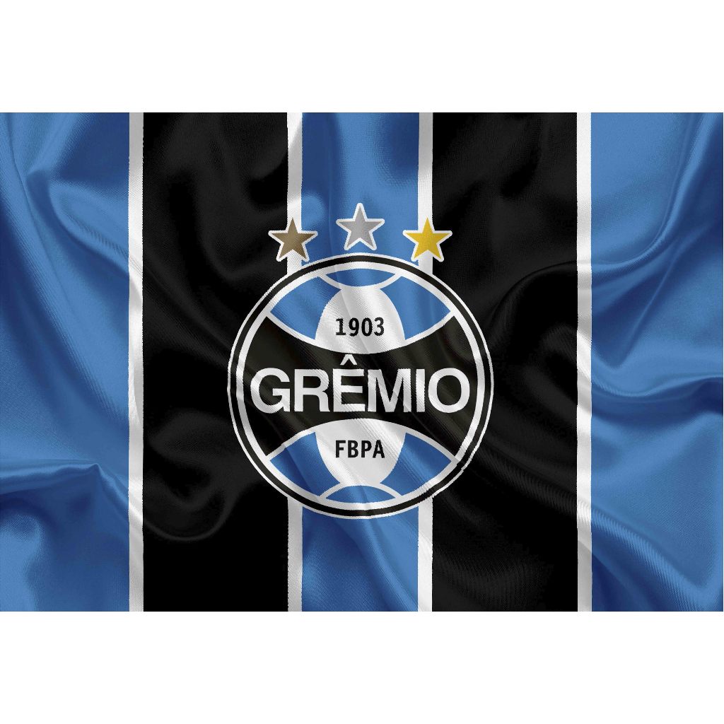 Bandeira FUTEBOL -  GREMIO 01 - Tecido Oxford- Acabamento a Laser ( bandeira impressa com efeito de tecido em movimento)