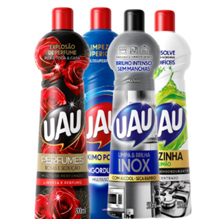 Pack 4un Multiuso 500ml UAU Desengordurante, Limão, Rosas e Inox em Oferta na Shopee