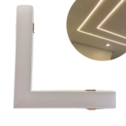 Cantoneira Emenda 45º P/ Perfil De Led Slim Sobrepor 17mm Branco