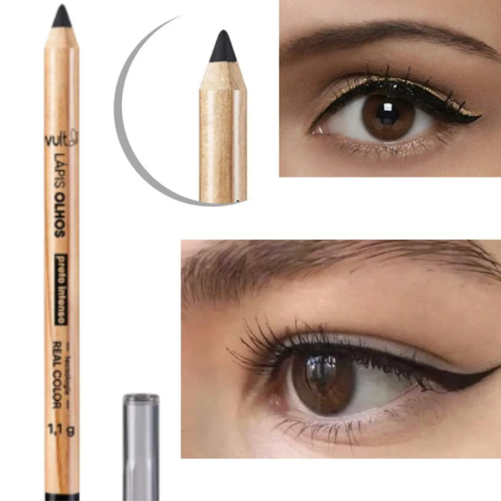 Lápis Para Olhos Vult Preto Intenso (1,1g) • Textura Macia & Longa Duração - Maquiagem - Traço Preciso