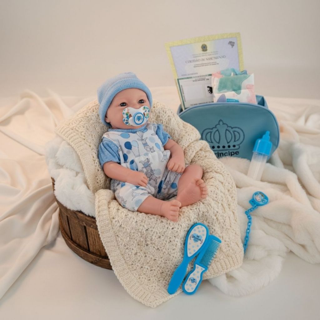Bebê Mamãe Reborn Menino Enxoval Completo Bolsa em Oferta na Shopee