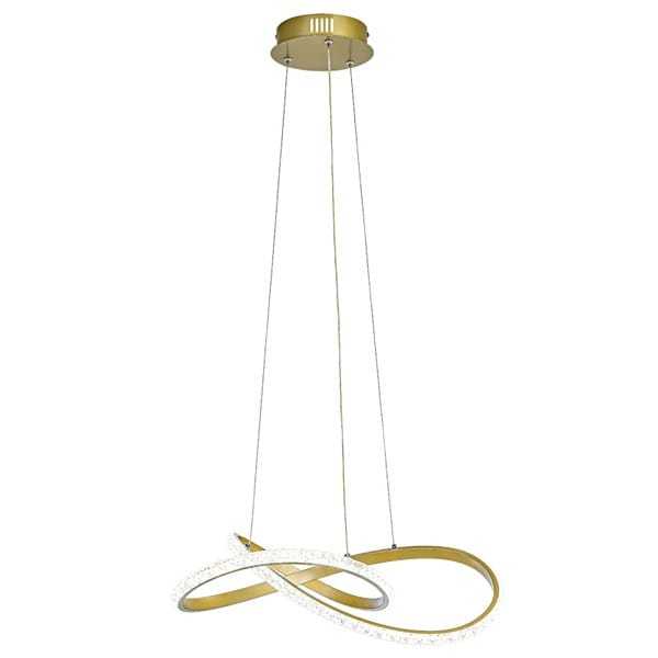 Lustre Pendente Led Infinito Design Moderno Cristal Luz 3em1 Sala - Nitrolux - ABDEELLUX