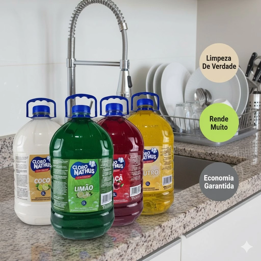 Detergente Lava Louças 5L 💧 Alto Poder De Limpeza | Rende Muito + Brilho Impecável — imagem 1