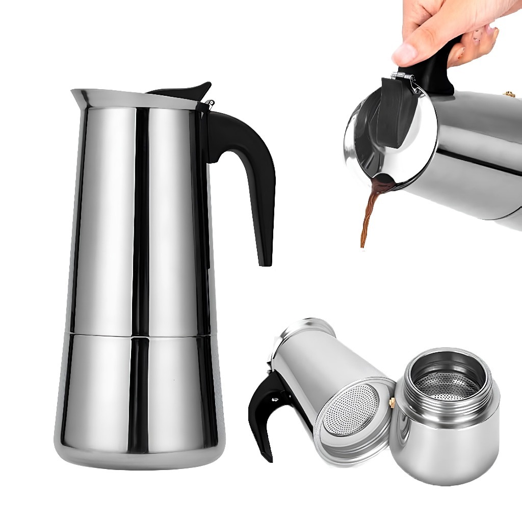 Imagem Máquina de Café Cafeteira Italiana 12 Xícaras Expresso em Inox- 600 ml