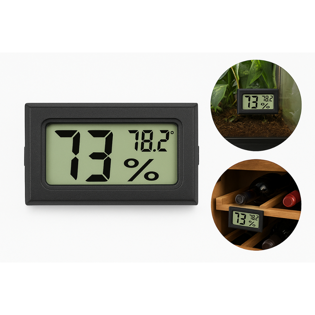 Higrômetro Digital com Termômetro Monitoramento Preciso de Umidade & Temperatura em Oferta na Shopee
