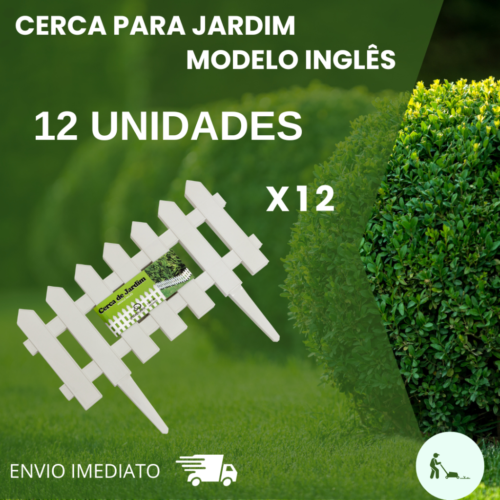 Cerca para Jardim Decorativa Modelo Inglês  Kit com 12 Peças (4,98m) Resistente ao Sol e Chuva em Oferta na Shopee