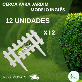 Cerca para Jardim Decorativa Modelo Inglês  Kit com 12 Peças (4,98m) Resistente ao Sol e Chuva em Oferta na Shopee