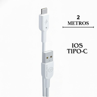 Cabo Carregamento 2 Metros Tipo C e Lightning para iPhone - Android - Câmera - Controle - Fone em Oferta na Shopee