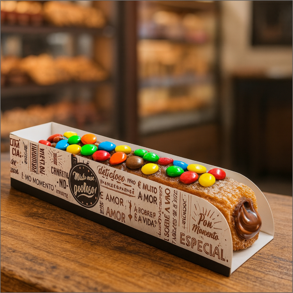 (50 unid.) Churros Embalagem Caixa Caixinha Para Balcão Gourmet 50 Unidades em Oferta na Shopee