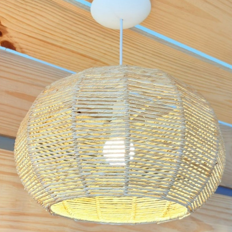 Pendente Palha De Milho Bola Globo Luminária Rustica 40CM em Oferta na Shopee