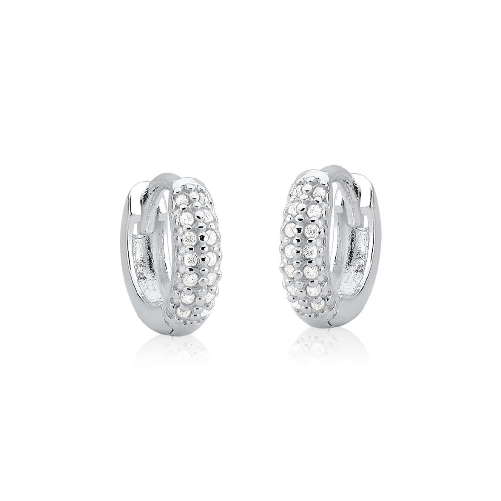 Brinco Argola de Prata 925 Click com 2 Fileiras Cravejadas em Oferta na Shopee