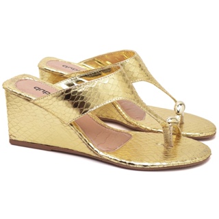 Sandália Feminina Tamanco Dourado Dubuy Jasmim 2114DB em Oferta na Shopee