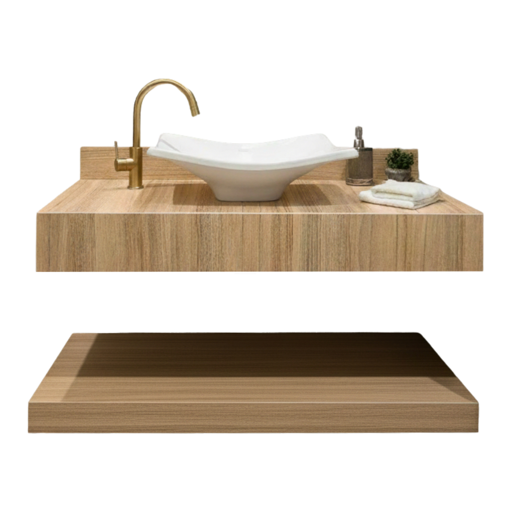 Kit Completo Bancada + Prateleira + Cuba p/ Banheiro Porcelanato Resistente 70x45 Envio Full Rápido em Oferta na Shopee