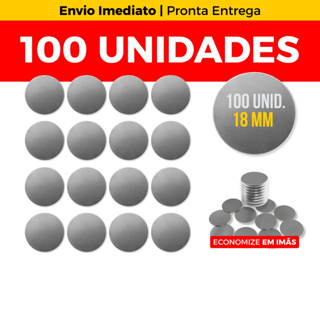 Kit 100 Chapinha de Metal (18 mm) Para Imã de Neodímio em Oferta na Shopee