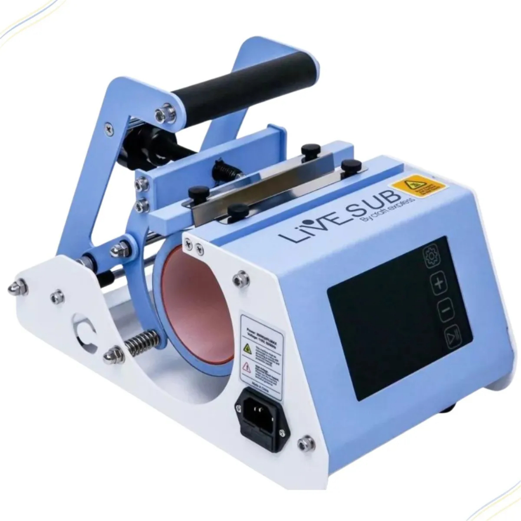 Prensa de Caneca Térmica Live 110v – Azul | Sublimação Profissional Rápida e Segura