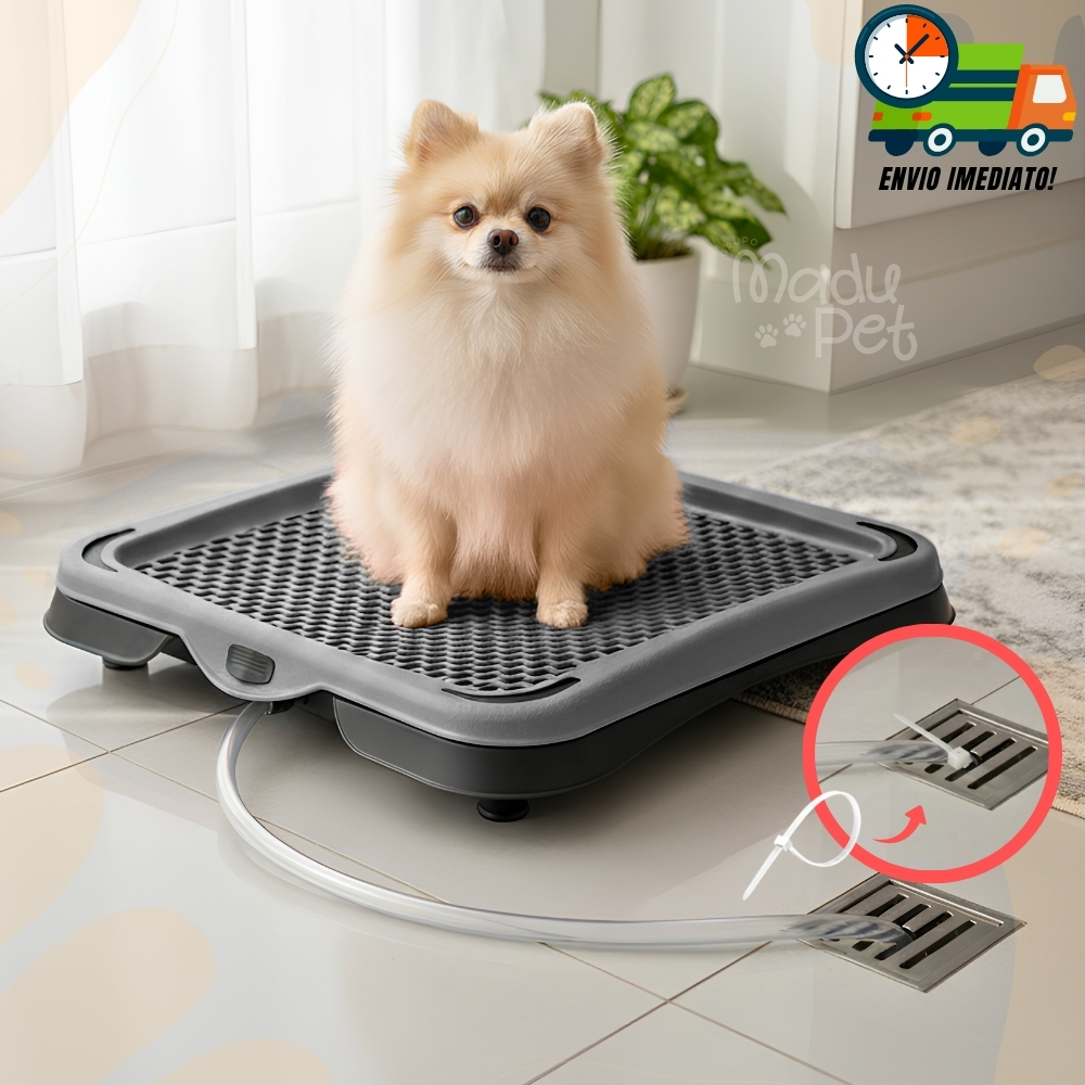 Banheiro Sanitário Com Dreno e Mangueira Lavável Para Cães Tapete Higiênico Envio Imediato