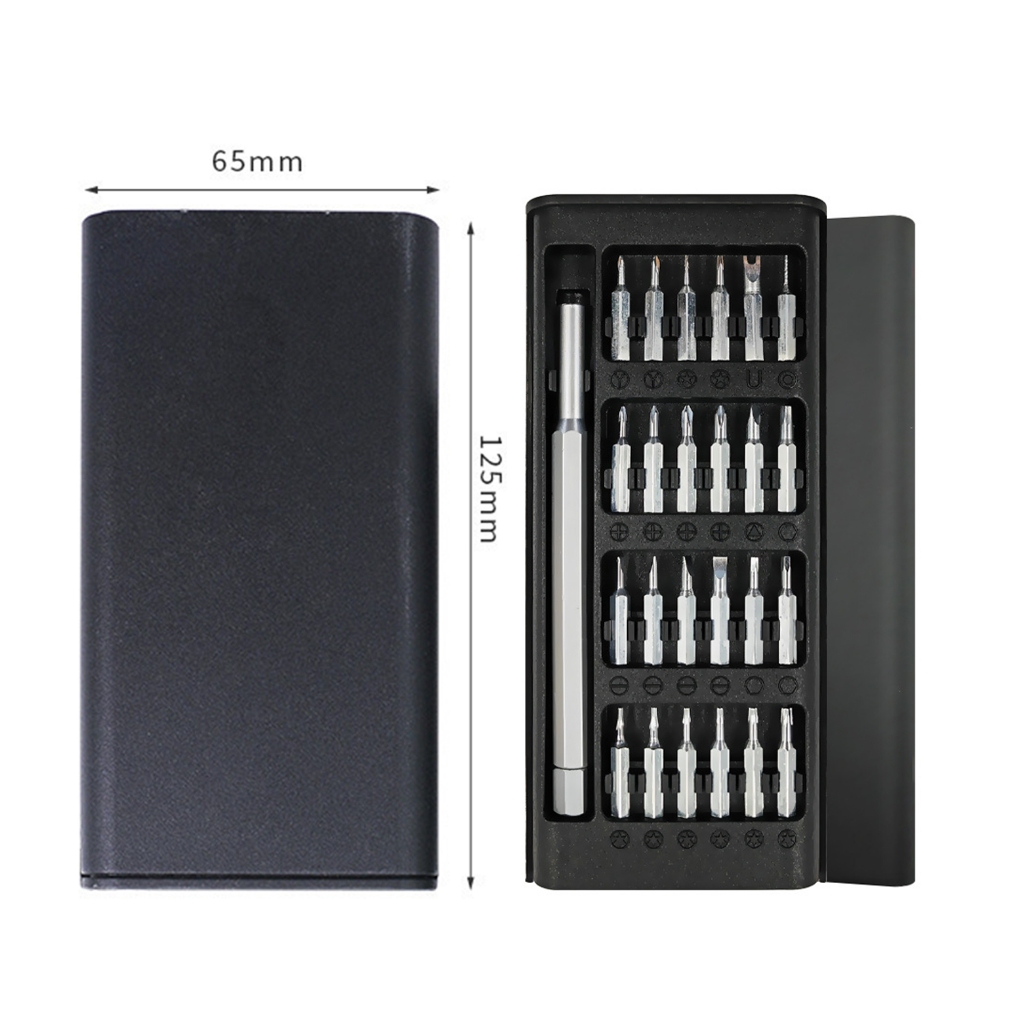 Kit Ferramenta Chave Magnética Precisão 24 Peças Pequenos Reparos Iphone Android Pc