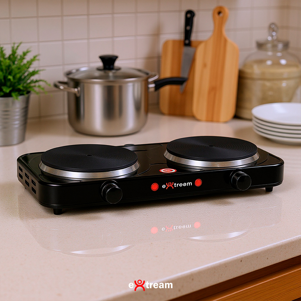 Fogão Elétrico Portátil Cooktop 2 Bocas 2000W Extream · foto 2