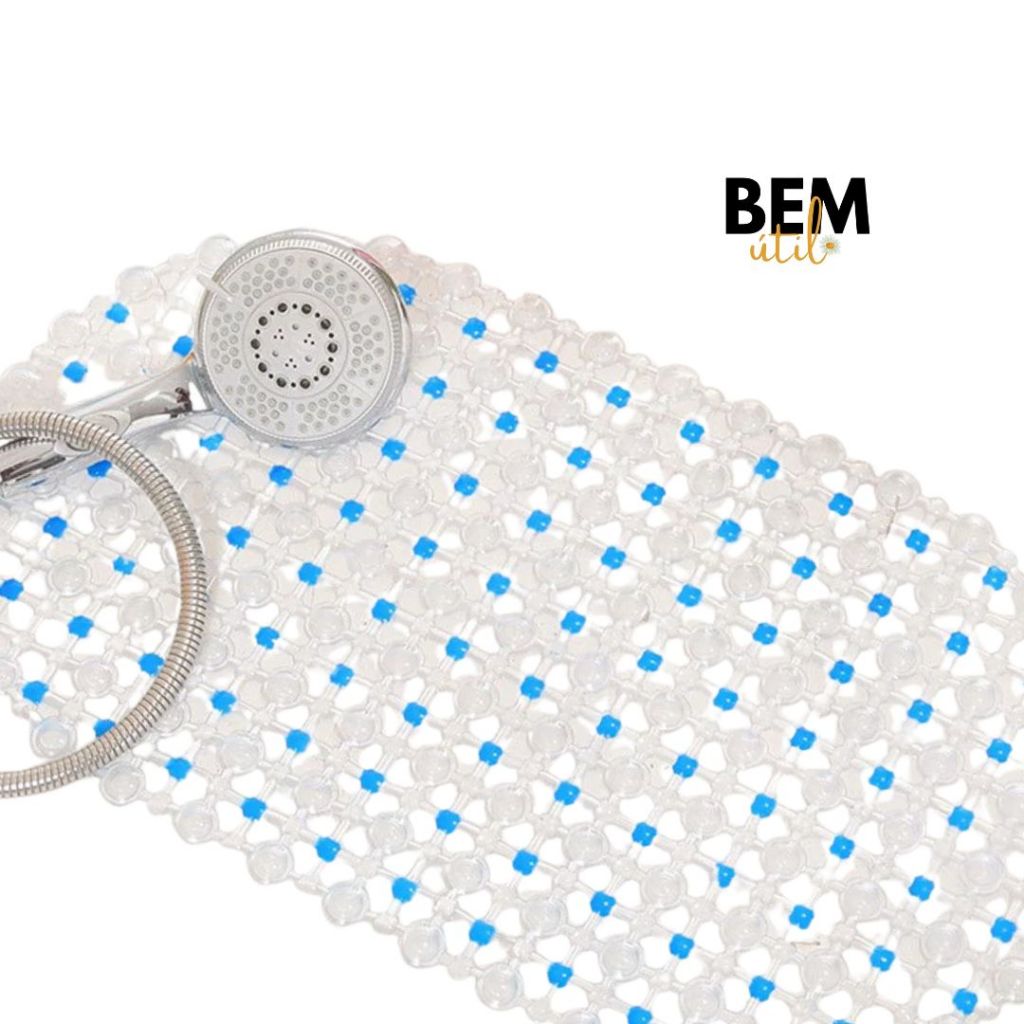 Tapete De Box Banheiro Antiderrapante Com Ventosa Silicone 34X63 em Oferta na Shopee