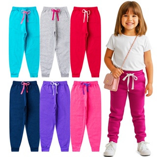 Kit 3 Peças Calça Moletom Menina Infantil Feminina Inverno Peluciado em Oferta na Shopee