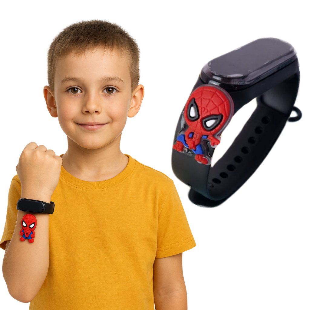 Relógio Infantil Digital  Menino Á Prova De água Homem Aranha em Oferta na Shopee