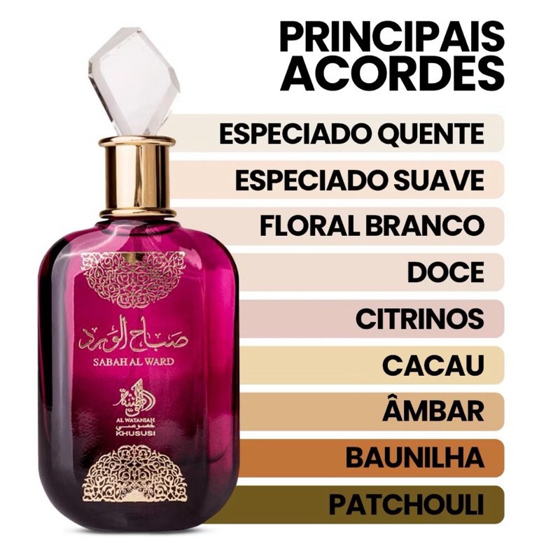 Perfume Al Wataniah Sabah Al Ward ORIGINAL Árabe Feminino EDP 100 mL